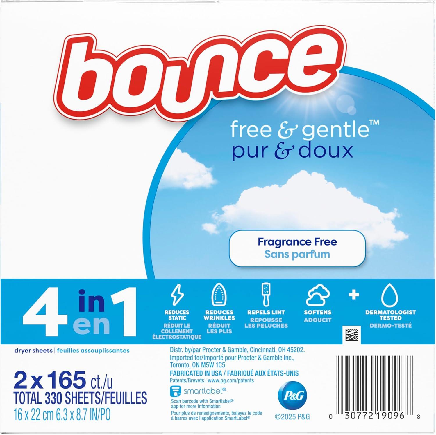 image:imageBounce Free amp Gentle Dryer Sheets Unscented 120 CountUnscented