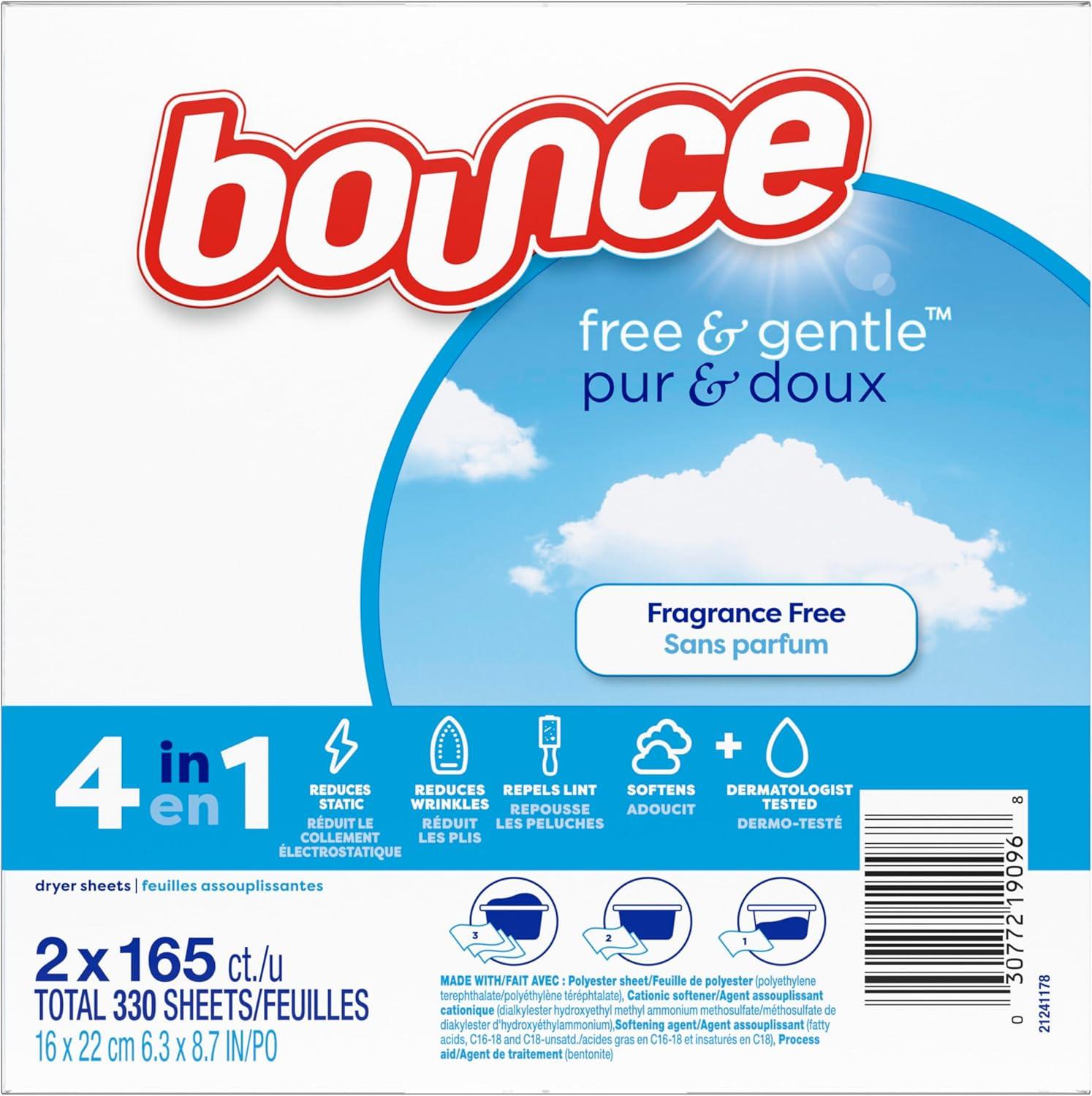 image:imageBounce Free amp Gentle Dryer Sheets Unscented 120 CountUnscented