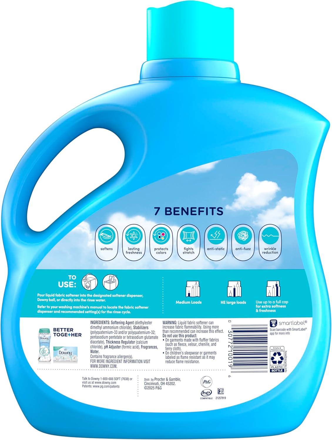 image:imageDowny Liquid Fabric Softener April Fresh 2in1 Fresh amp Soft 140 Fl Oz 190 Loads Fabric Conditioner For Freshness And SoftnessCool Cotton