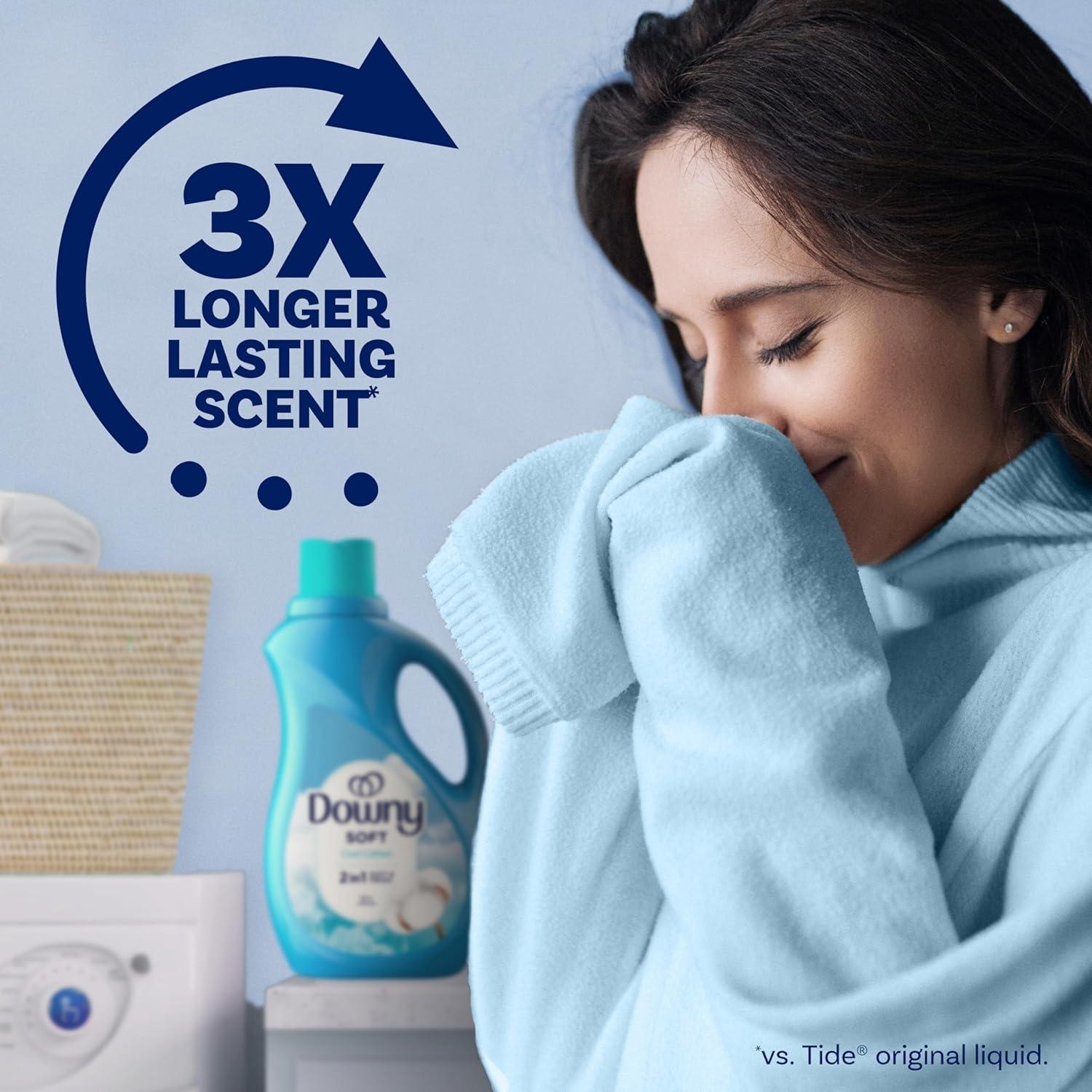 image:imageDowny Liquid Fabric Softener April Fresh 2in1 Fresh amp Soft 140 Fl Oz 190 Loads Fabric Conditioner For Freshness And SoftnessCool Cotton