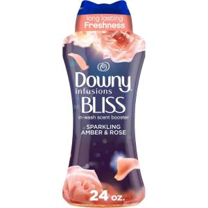 Downy Infusions In-Wash Laundry Scent Booster Beads, BLISS, Sparkling Amber and Rose Scent, 24 oz
